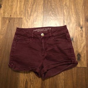 maroon american eagle shorts
